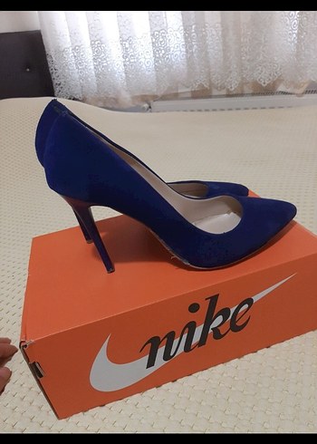 39 Beden Lacivert Süet Stiletto Kadın Ayakkabı