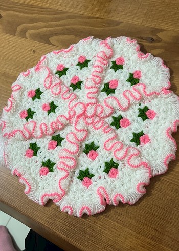 Pembe ve Beyaz Örgü lif - Görsel 2