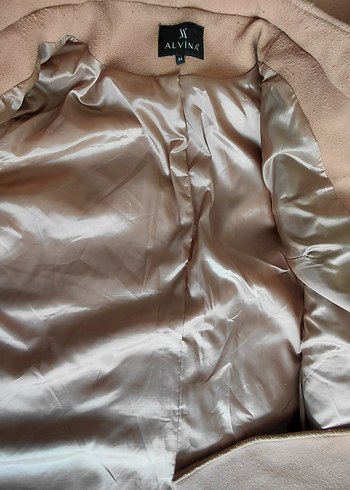 Kürklü Bej Midi Kadın Kaban - Görsel 5