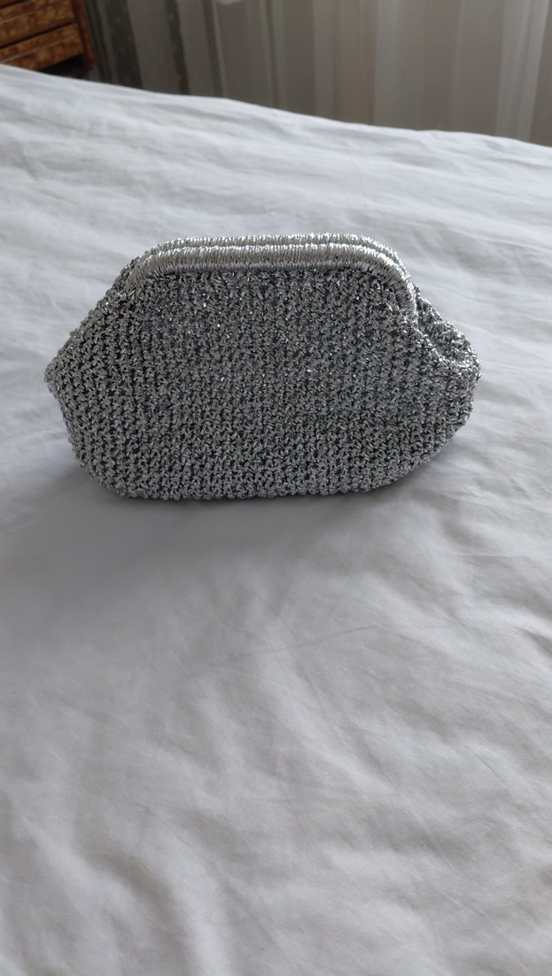 Gri Örgü Kadın burslu Çanta - Görsel 2