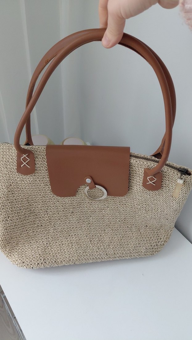 Bej Örgü Kadın Çanta - Görsel 2
