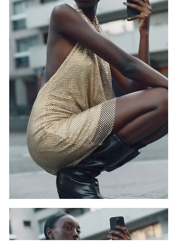 Zara taşlı gold - Görsel 2