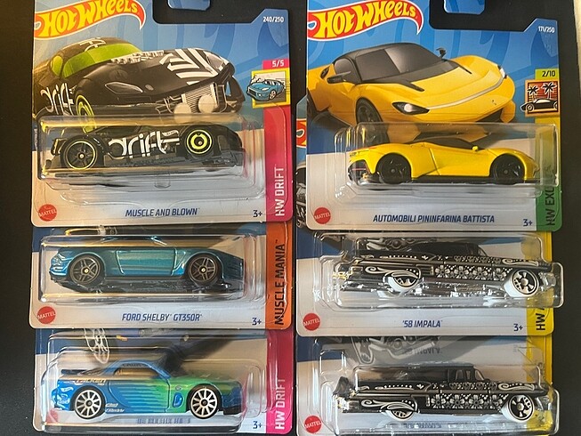 Hot Wheels 6 adet araba