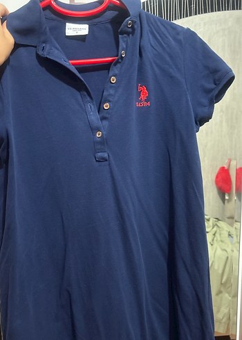 s Beden mavi Renk Kız Lacivert Polo Yaka Elbise