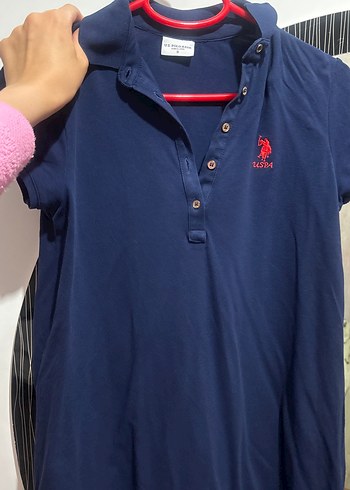 Kız Lacivert Polo Yaka Elbise