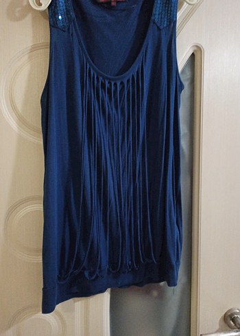 Kadın Lacivert Bohem Salaş bluz - Görsel 3