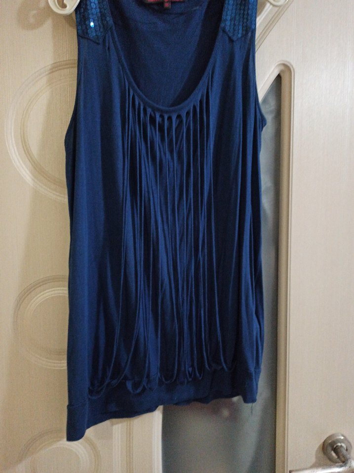 Kadın Lacivert Bohem Salaş bluz - Görsel 3