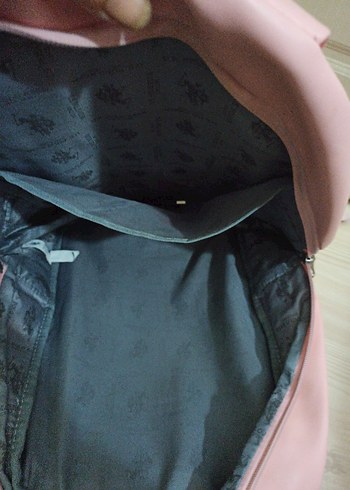 Pembe Deri Kadın Sırt Çantası - Görsel 7