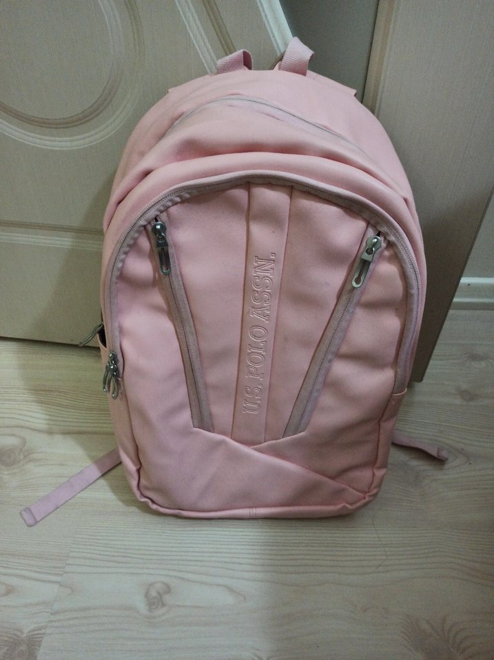 Pembe Deri Kadın Sırt Çantası - Görsel 2