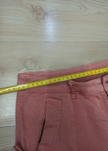 Pembe Pamuklu Bol Kesim Kemerli Kadın Pantolon - Görsel 3