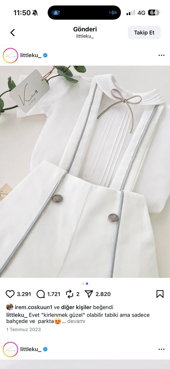 Düğmeli Beyaz Erkek Bebek Klasik Takım - Görsel 2