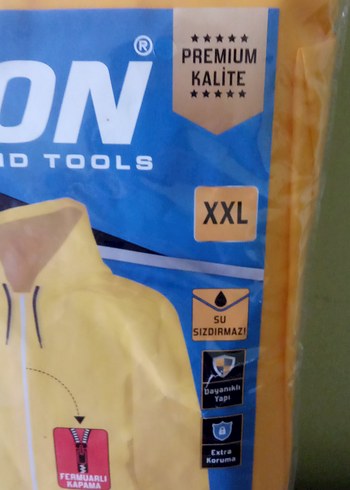 Tyson Sarı Kapüşonlu Erkek Yağmurluk XXL - Görsel 2