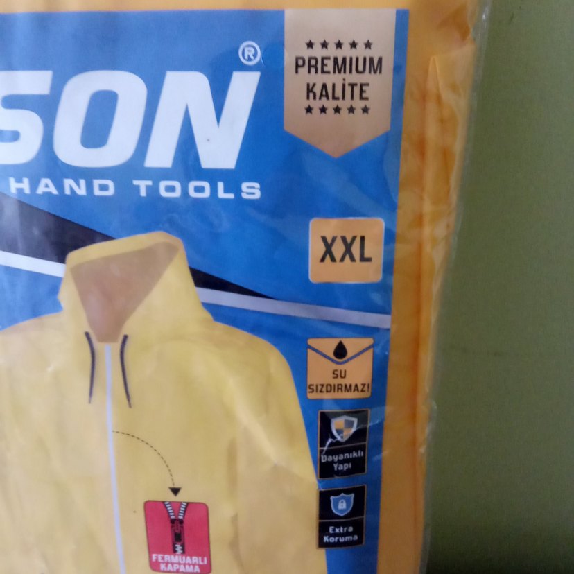 Tyson Sarı Kapüşonlu Erkek Yağmurluk XXL - Görsel 2