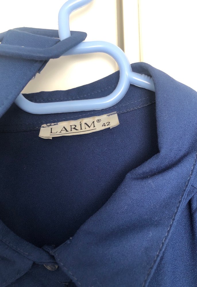 Mavi uzun tesettür tunik - Görsel 2