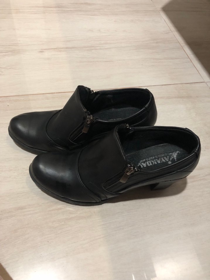 Siyah topuklu ayakkabı kışlık - Görsel 5