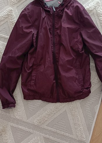 m Beden Bordo Fermuarlı Kadın Spor trençkot