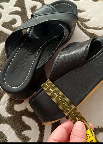 6 cm Beta hakiki deri Siyah Dolgu Topuklu ayakkabı çok rahattır - Görsel 2