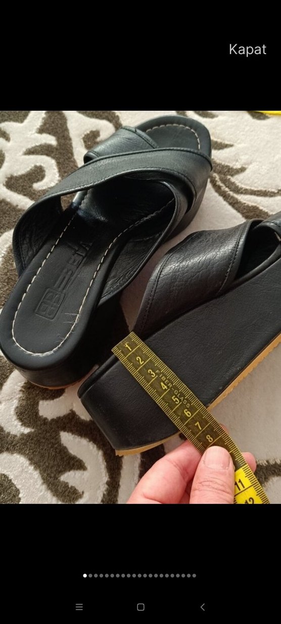 6 cm Beta hakiki deri Siyah Dolgu Topuklu ayakkabı çok rahattır - Görsel 2