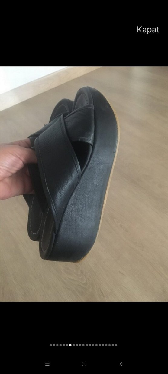 6 cm Beta hakiki deri Siyah Dolgu Topuklu ayakkabı çok rahattır - Görsel 3