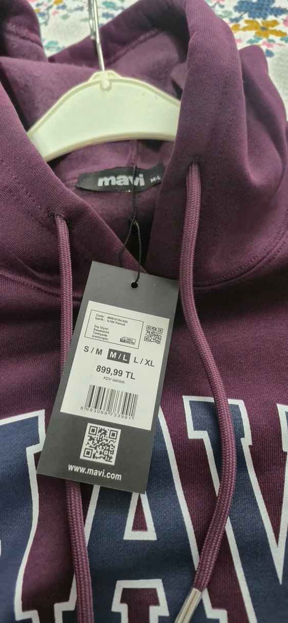 Mor Mavi Baskılı Kadın Sweatshirt - Görsel 4