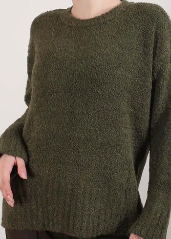 Kadın Haki buklet kazak - Görsel 2