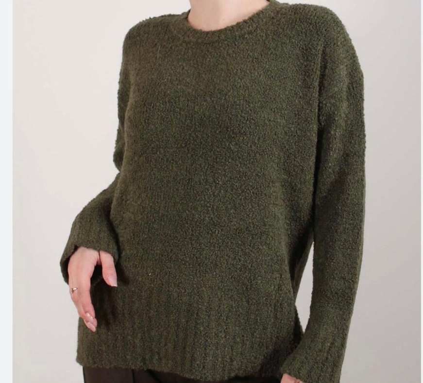 Kadın Haki buklet kazak - Görsel 2