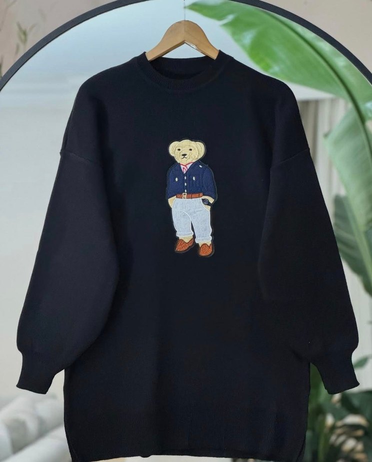 Siyah Baskılı  Kadın Sweatshirt - Görsel 2