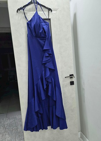 Zara Saks Mavisi Gece Elbisesi