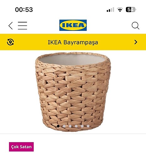 Ikea hasır saksı 12 cm