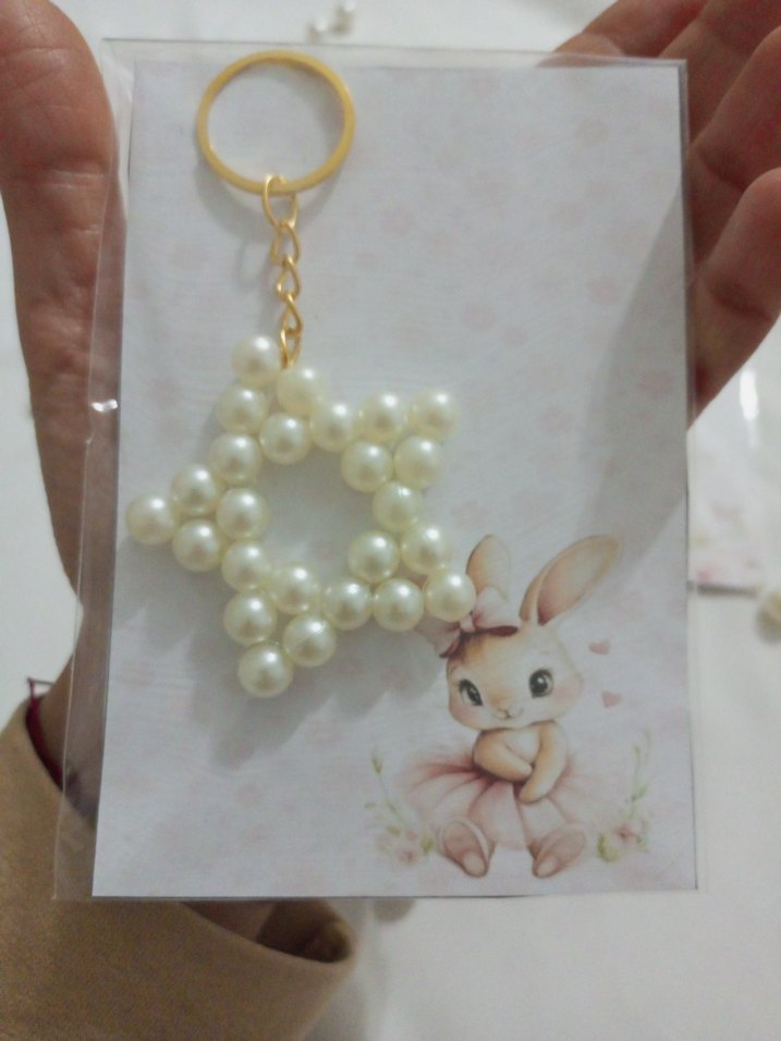 İnci Boncuklu Yıldız Anahtarlık - Görsel 2