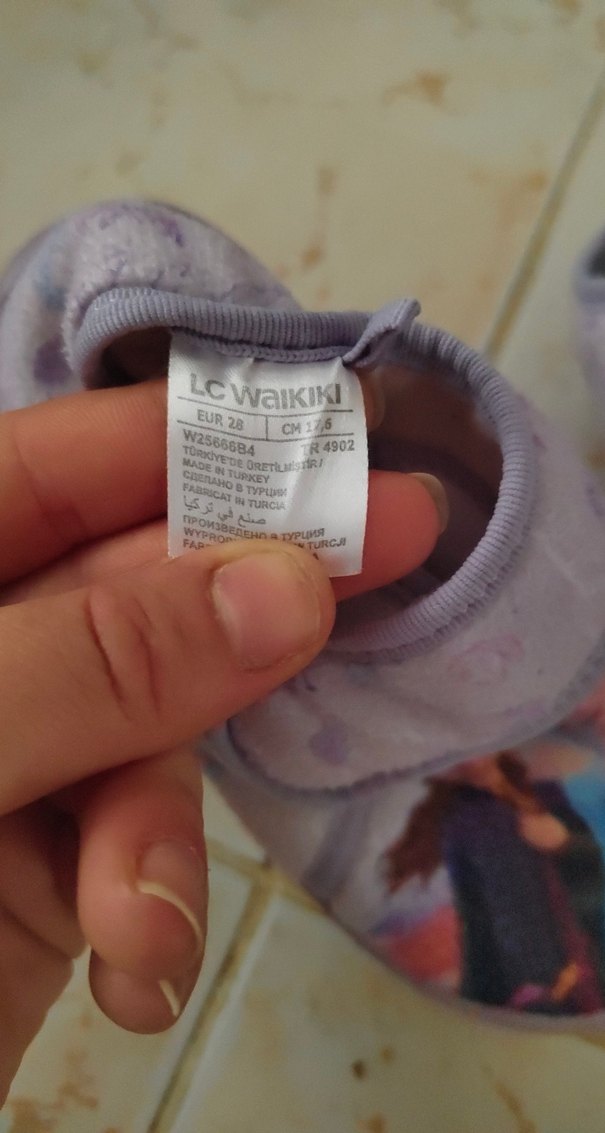 Kız Çocuk Mor Sıcak Terlikler Velcro - Görsel 3