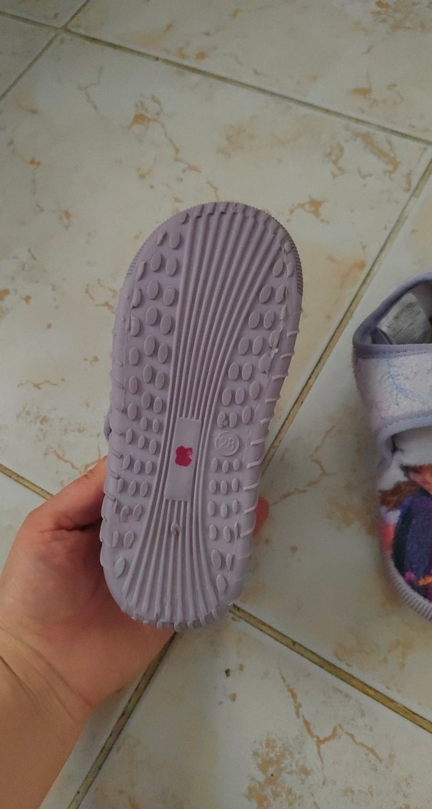 Kız Çocuk Mor Sıcak Terlikler Velcro - Görsel 4