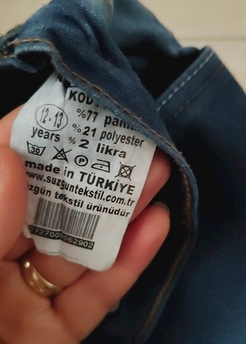 Koyu Mavi kız çocuk  Regular Fit Midi Kot Pantolon - Görsel 4