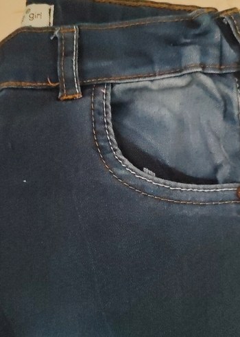 Koyu Mavi kız çocuk  Regular Fit Midi Kot Pantolon - Görsel 2