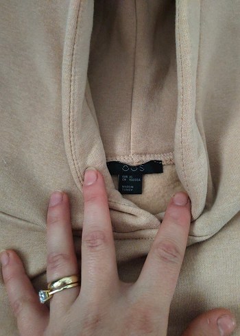 Bej Kapüşonlu Rahat Kesim Sweatshirt - Görsel 2