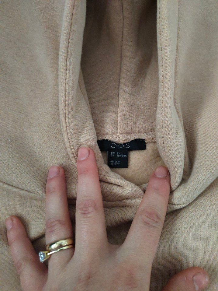 Bej Kapüşonlu Rahat Kesim Sweatshirt - Görsel 2