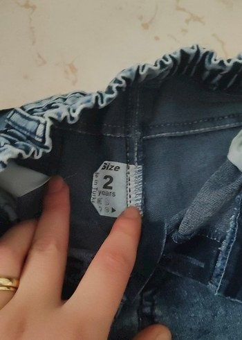 Renkli Düğmeli Kız Kot Pantolon - Görsel 4