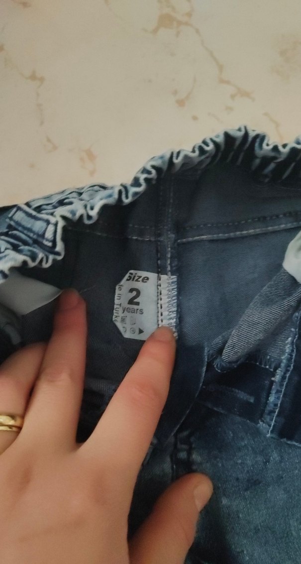 Renkli Düğmeli Kız Kot Pantolon - Görsel 4