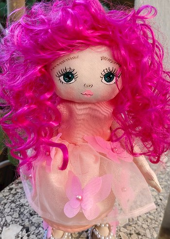 Pembe Saçlı Kelebek Detaylı Bebek - Görsel 6