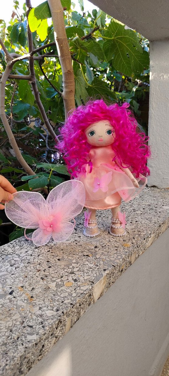 Pembe Saçlı Kelebek Detaylı Bebek - Görsel 2