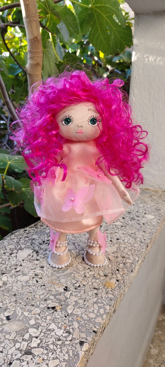 Pembe Saçlı Kelebek Detaylı Bebek - Görsel 3