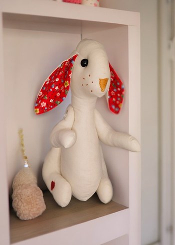 Kişiye Özel Beyaz Tavşan Oyuncak - Görsel 2