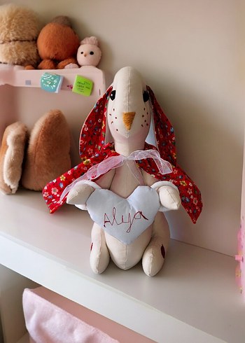 Kişiye Özel Beyaz Tavşan Oyuncak - Görsel 3