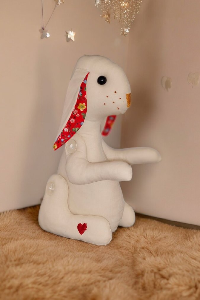 Kişiye Özel Beyaz Tavşan Oyuncak - Görsel 4