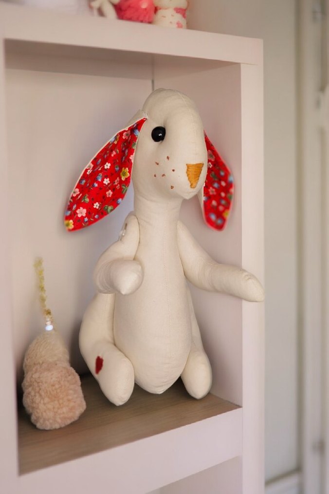 Kişiye Özel Beyaz Tavşan Oyuncak - Görsel 2