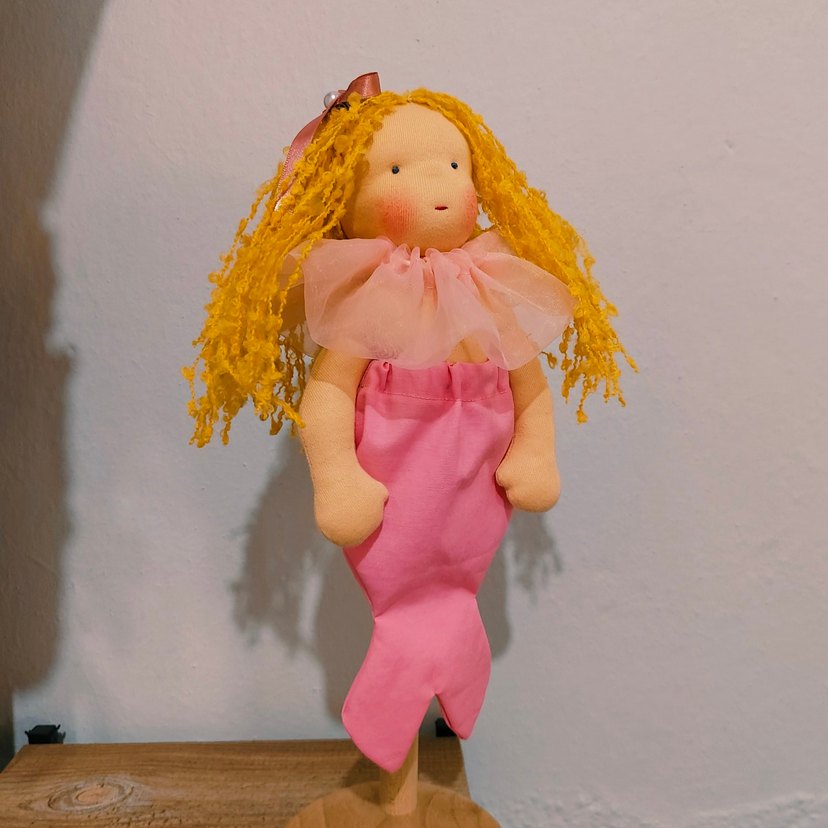 Pembe Pastel Deniz Kızı Bebek - Görsel 5