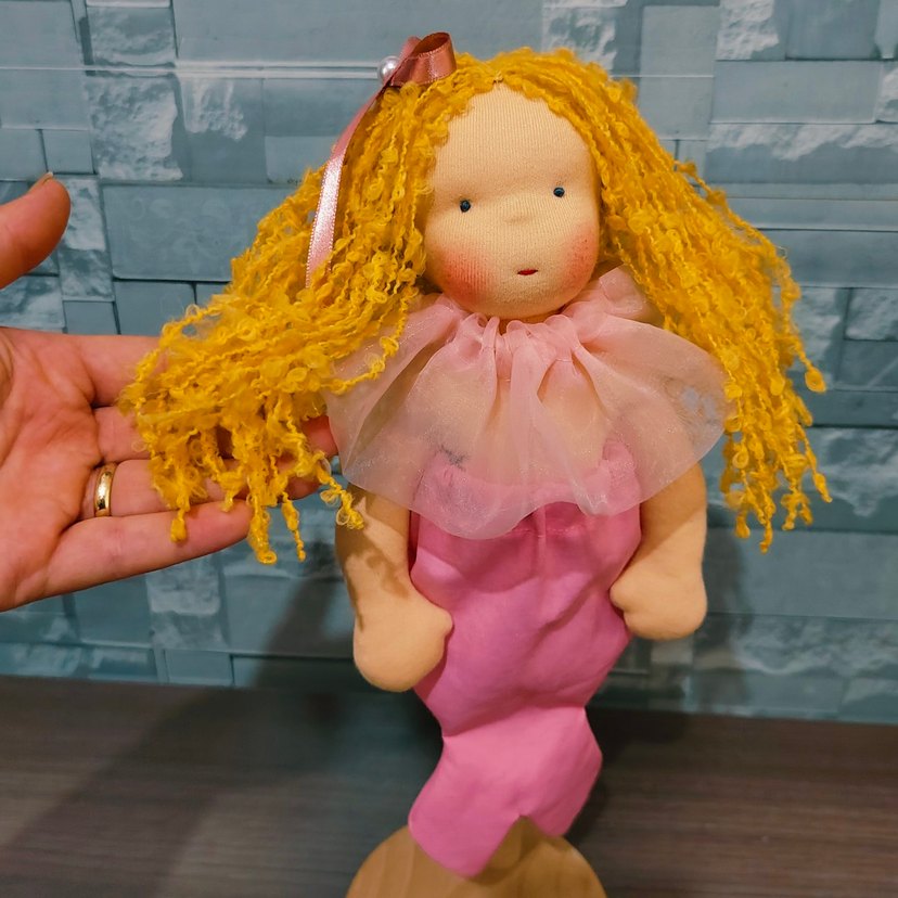 Pembe Pastel Deniz Kızı Bebek - Görsel 2