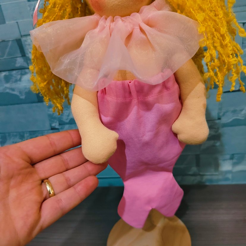 Pembe Pastel Deniz Kızı Bebek - Görsel 4