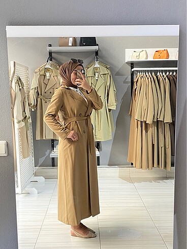 38 Beden camel Renk Trençkot