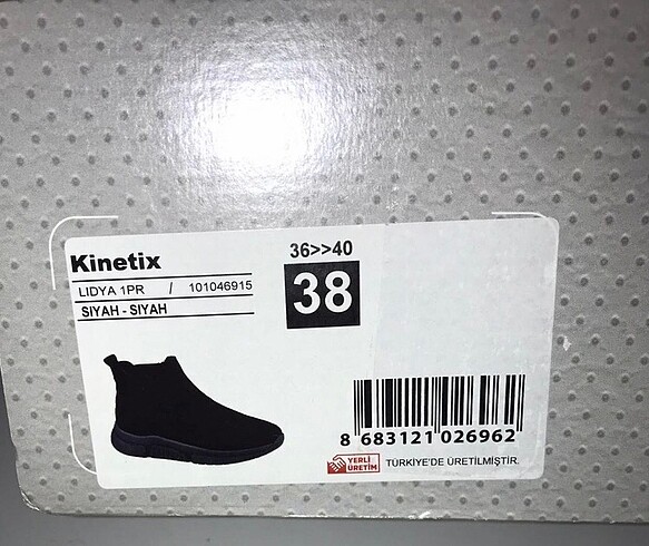 38 Beden siyah Renk Kinetix kadın bot ayakkabı